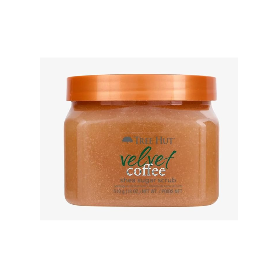 Tree Hut Shea Butter Sugar Exfoliating Body Scrub Velvet Coffee, 18 oz