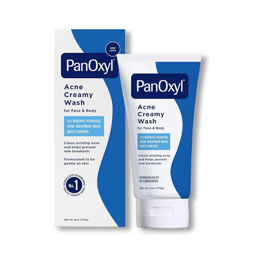 PanOxyl Antimicrobial Acne Creamy Wash, 4% Benzoyl Peroxide, 6 Ounce