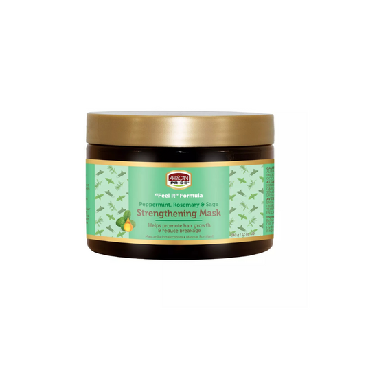 African Pride Feel It Formula Peppermint & Rosemary Hair Strengthening Mask Treatment 12oz