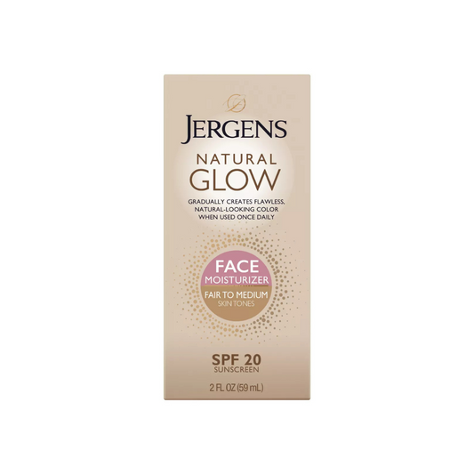 Jergens Natural Glow Face Moisturizer Self Tanner Daily Sunscreen - SPF 20 - 2 fl oz