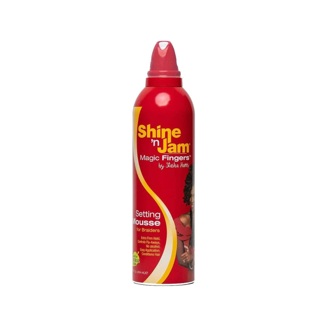 Shine 'N Jam Magic Fingers Setting Mousse For Braiders | Extra Firm hold - 12oz