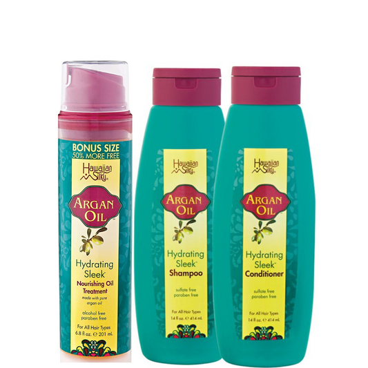 Hawaiian-Silky Moroccan Argan Oil + Sahmpoo and Conditioner Set