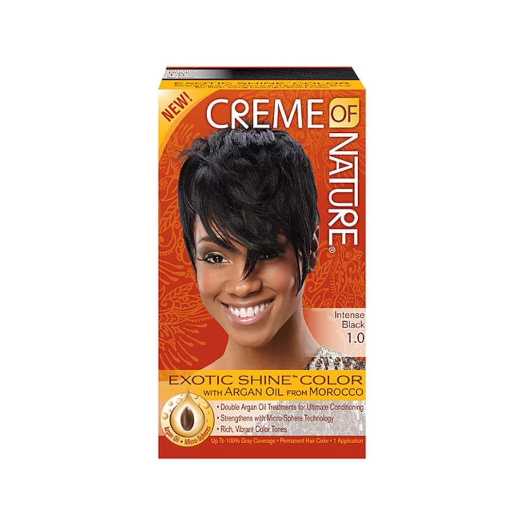 Creme of Nature Exotic Shine Color, Intense Black, 1.0