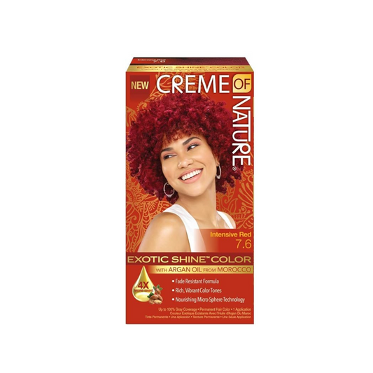 Exotic Shine Hair Color by Creme of Nature, 7.6 Intensive Red, with Argan Oil from Morocco, 1 Application