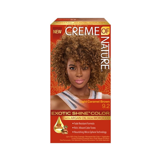 Creme of Nature Exotic Shine Color Hair Color, 9.2 Light Caramel Brown