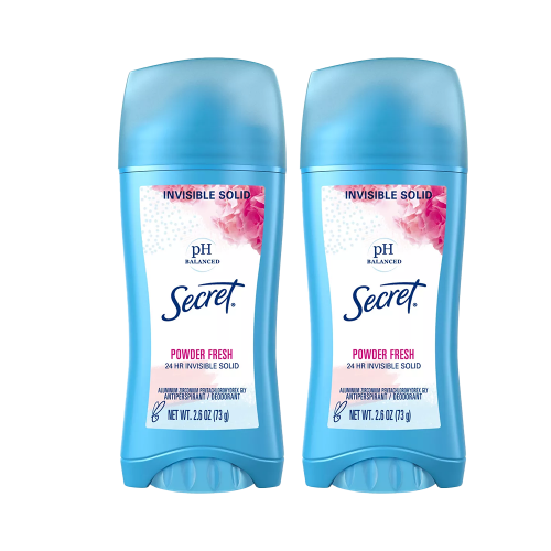 Secret (Powder Fresh) Solid Deodorant  Pack of 2 (2.6oz)