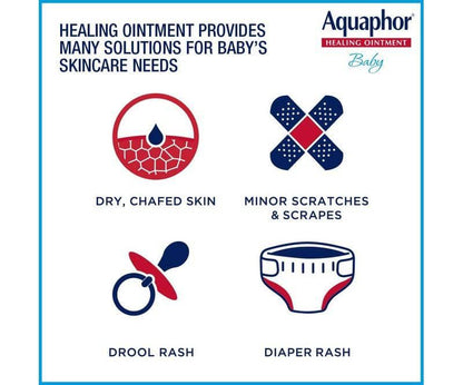 Aquaphor Baby Healing Ointment Advanced Therapy Skin Protectant, Dry Skin and Diaper Rash Ointment, 14 Oz Jar 14 Ounce (Pack of 1) - African Beauty Online