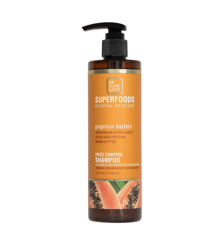 Be Care Love Superfoods Frizz Control Shampoo, Papaya Butter, 12oz - African Beauty Online