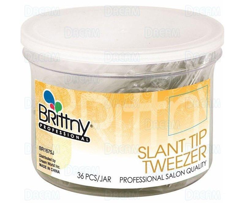 Brittny-Professional-Slant-Tip-Tweezer-36Pcs-Jar - African Beauty Online