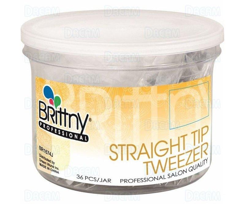 Brittny-Professional-Straight-Tip-Tweezer-36Pcs-Jar - African Beauty Online