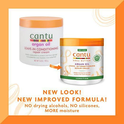 Cantu Argan Oil Leave-In Conditioning Repair Cream, 16oz (453g) - African Beauty Online