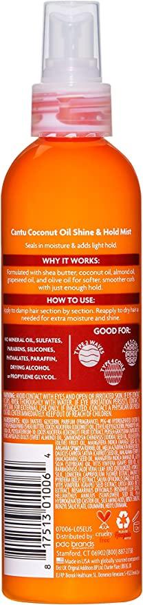 Cantu Shea Butter for Natural Hair Coconut Oil Shine & Hold Mist, 8oz (237ml) - African Beauty Online