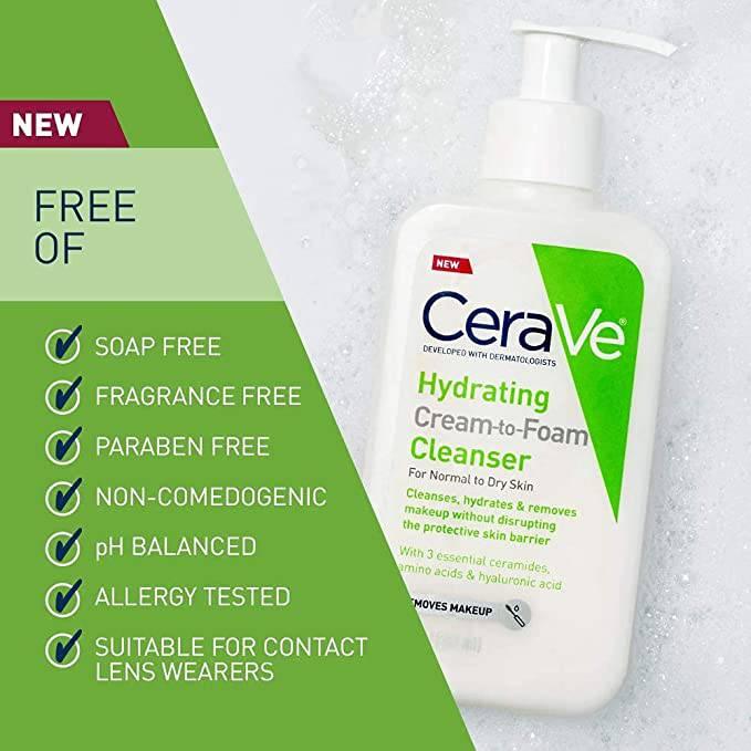 Cerave Hydrating Cream-To-Foam Cleanser 12oz - African Beauty Online