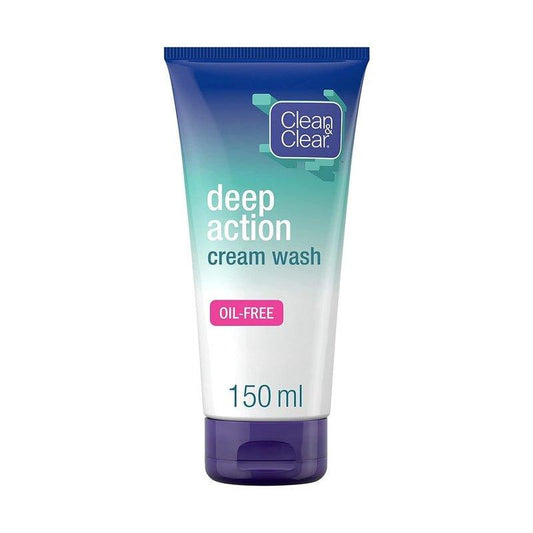 Clean-Clear-Oil-Free-Deep-Action-Cream-Wash-150Ml - African Beauty Online