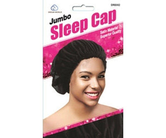 Dream-World-Satin-Jumbo-Sleep-Cap-Black - African Beauty Online