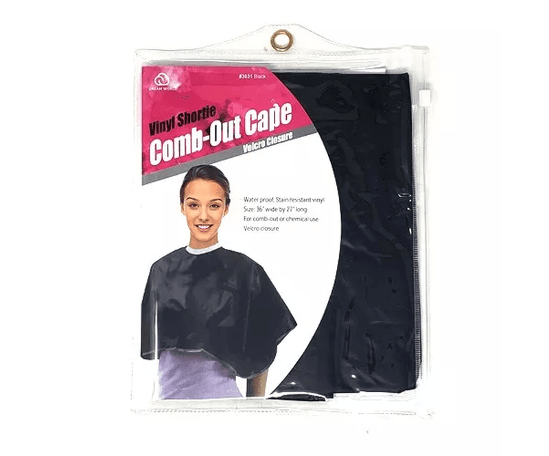 Dream-World-Vinyl-Shortie-Comb-Out-Cape-Black - African Beauty Online