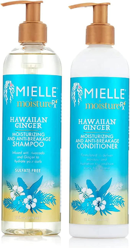 Mielle/Moisture RX Hawaiian Ginger/Moisturizing & Anti-Breakage/Shampoo and Conditioner (Pack of 1-355ml Each) - African Beauty Online