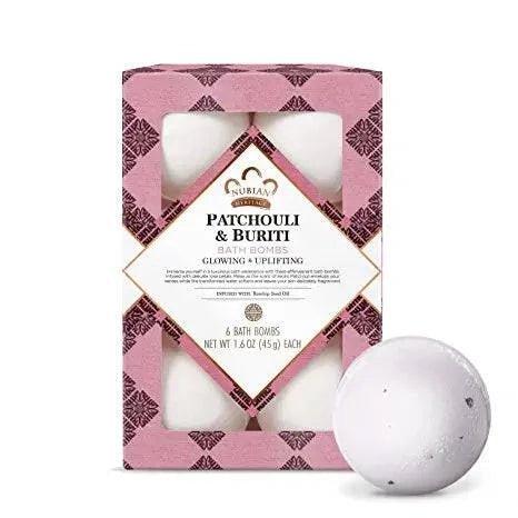 NUBIAN PATCHOULI & BURITI 6 BATH BOMBS 1.6OZ - African Beauty Online