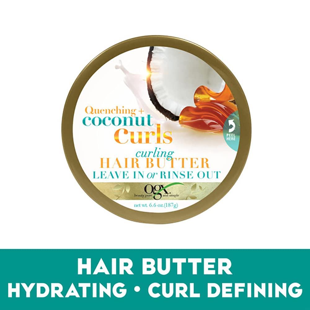 OGX Quenching + Coconut Curls Curling Hair Butter, 6.6 oz - African Beauty Online