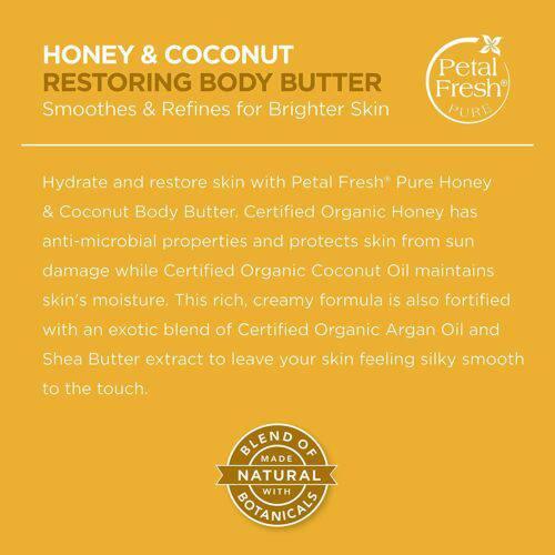 Petal Fresh Pure Honey & Coconut Restoring Body Butter, 8oZ - African Beauty Online