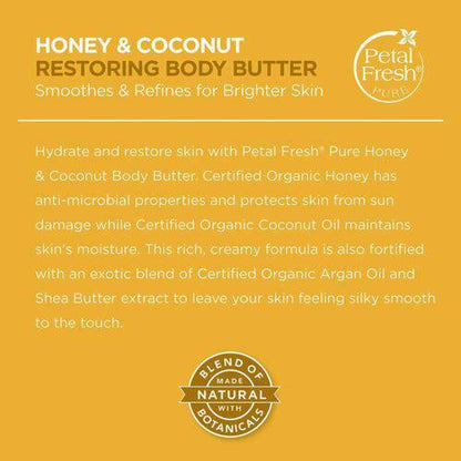 Petal Fresh Pure Honey & Coconut Restoring Body Butter, 8oZ - African Beauty Online