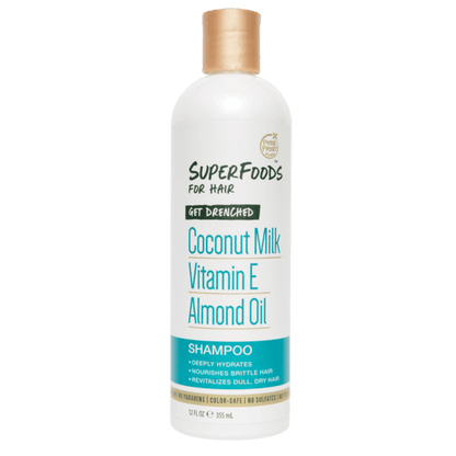 Petal Fresh Super Foods Get Drenched Coconut Milk, Vitamin E, Almond Oil Shampoo, 12oz - African Beauty Online