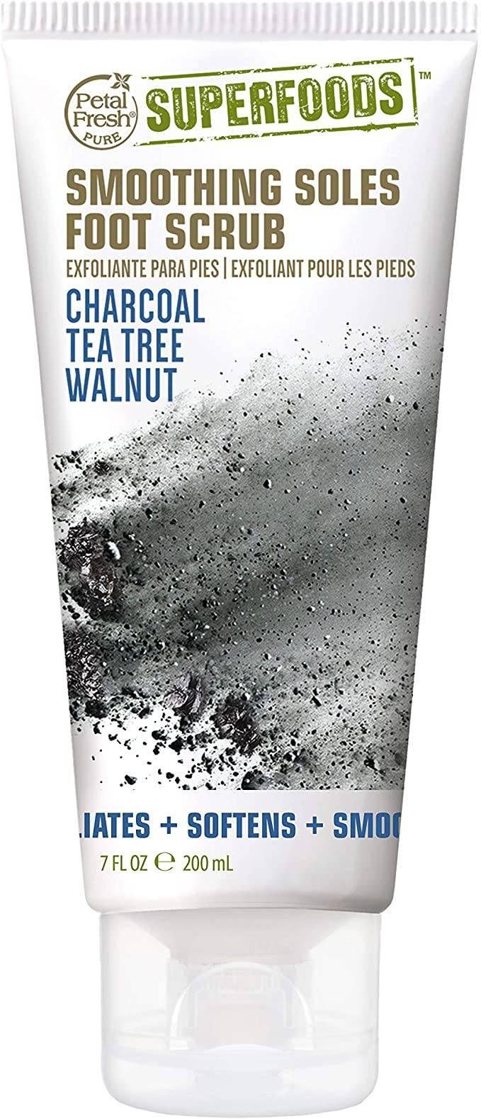 Petal Fresh Super Foods Smoothing Soles Charcoal, Tea Tree, Walnut Detoxifying Foot Scrub, 7oz - African Beauty Online