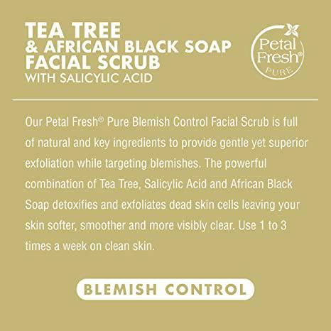 Petal Fresh Tea Tree & African Black Soap Facial Scrub 7 oz - African Beauty Online