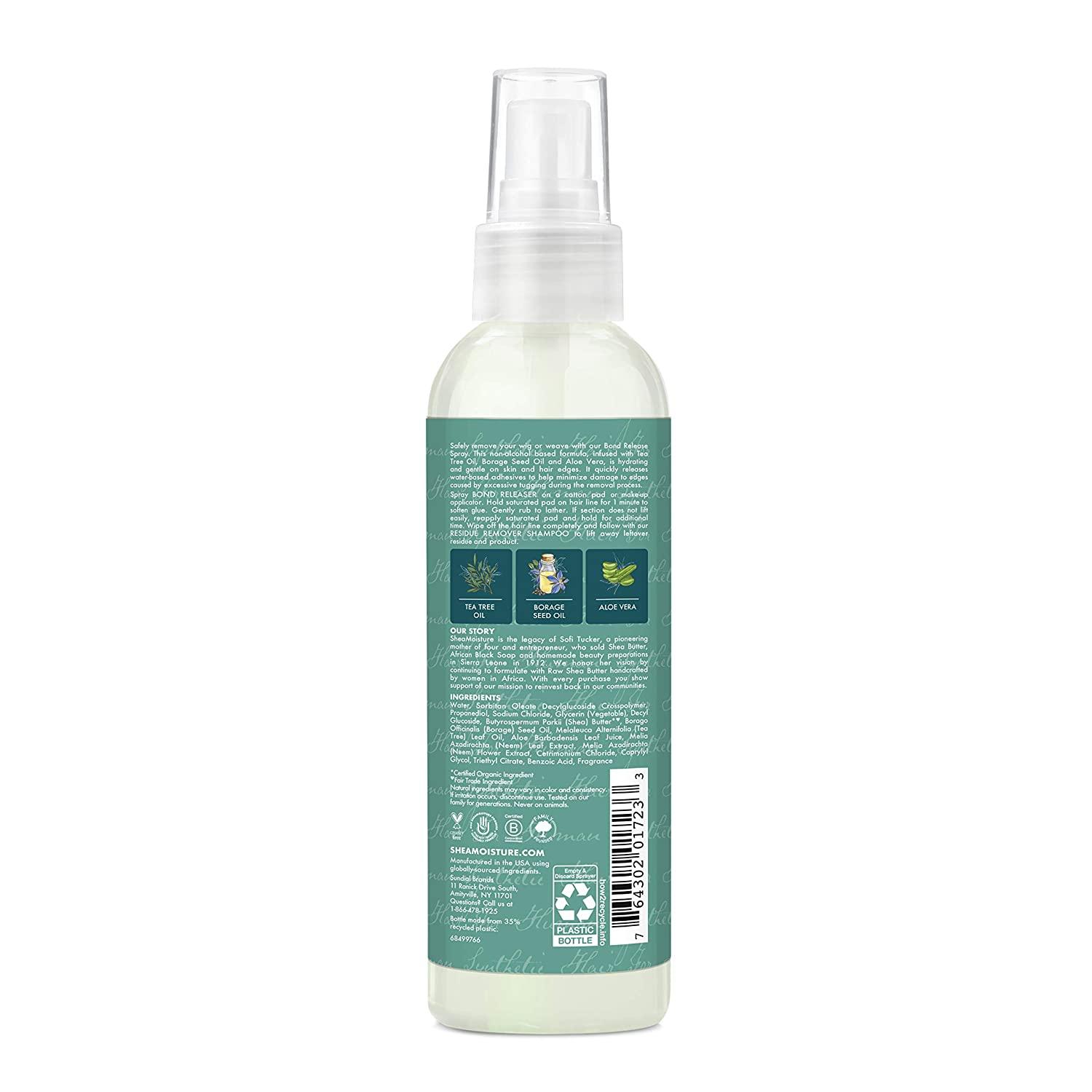 Shea Moisture Bond Release Hair Spray for Wig and Weave, Tea Tree and Borage Seed, Alcohol Free Hairspray, 4.1 Oz 4.1 Ounce - African Beauty Online