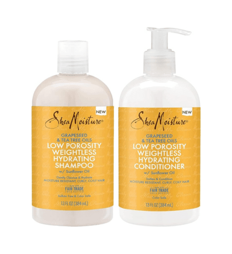 Shea Moisture Low Porosity Protein-Free Set w/Baobab & Tea Tree Oils shampoo & conditioner 13oz - African Beauty Online