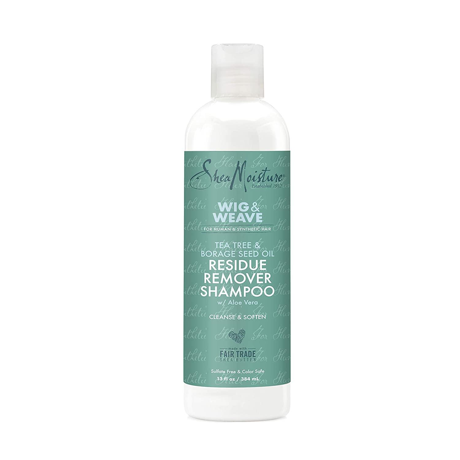 Shea Moisture Residue Remover Shampoo for Synthetic and Natural Hair, Tea Tree and Borage Seed, Sulfate Free Clarifying Shampoo, 13 Oz 13 Ounce - African Beauty Online