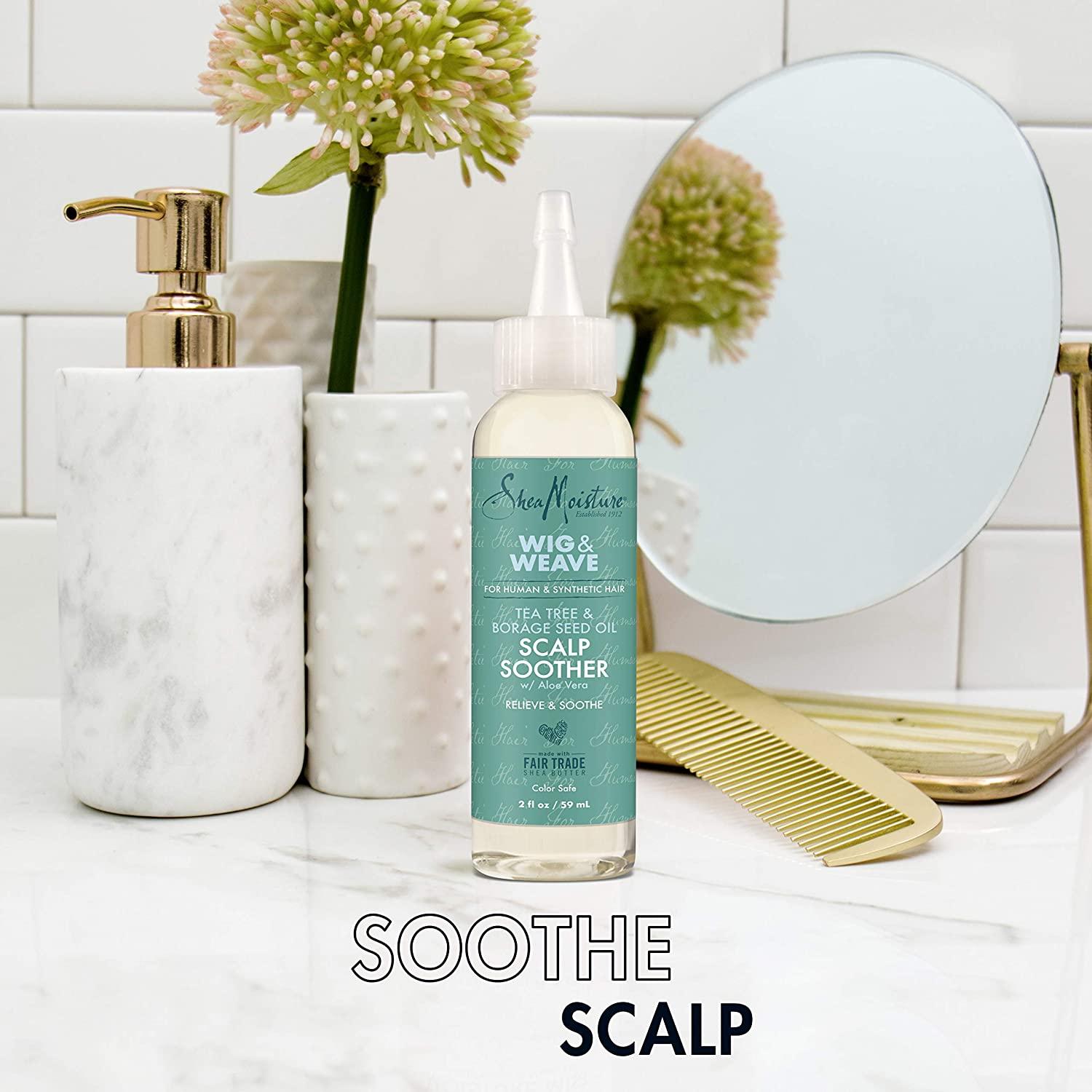 Shea Moisture Scalp Soother Oil Serum for Wig and Weave Tea Tree and Borage Seed Oil Paraben Free Scalp Treatment, 2 Ounce - African Beauty Online