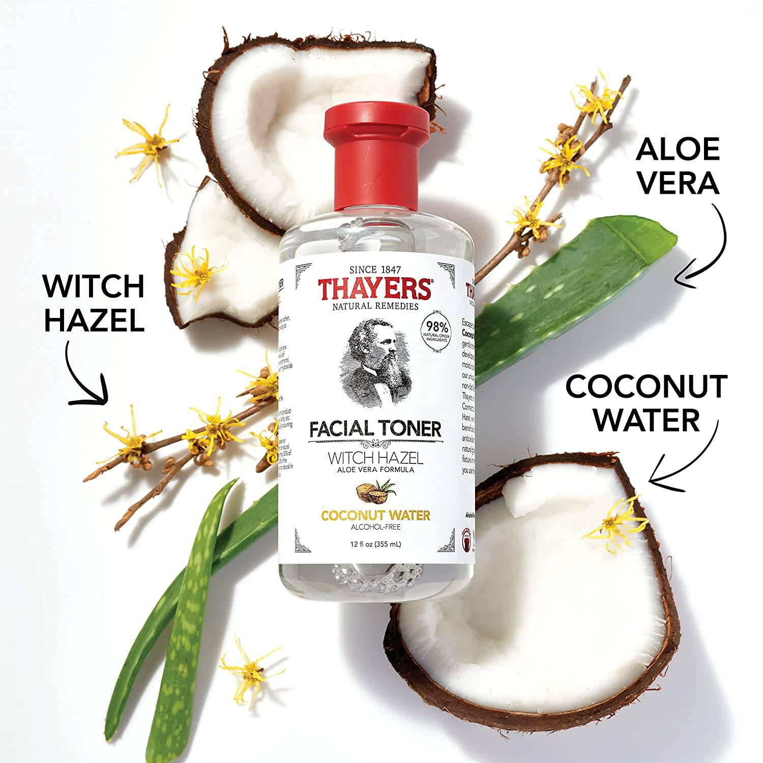 THAYERS Alcohol-Free Coconut Water Witch Hazel Facial Toner with Aloe Vera Formula, 12 oz Coconut Water 12 Fl Oz - African Beauty Online