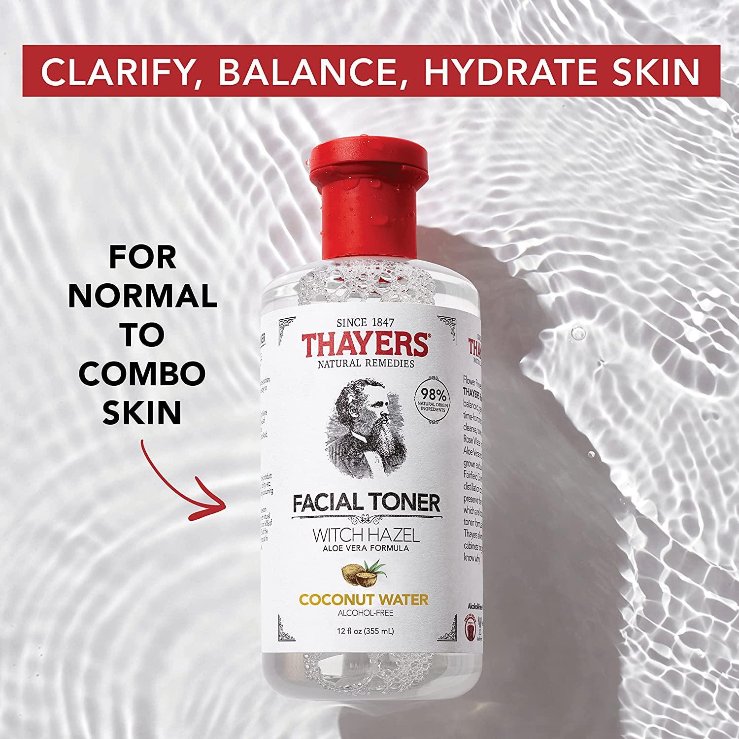 THAYERS Alcohol-Free Coconut Water Witch Hazel Facial Toner with Aloe Vera Formula, 12 oz Coconut Water 12 Fl Oz - African Beauty Online