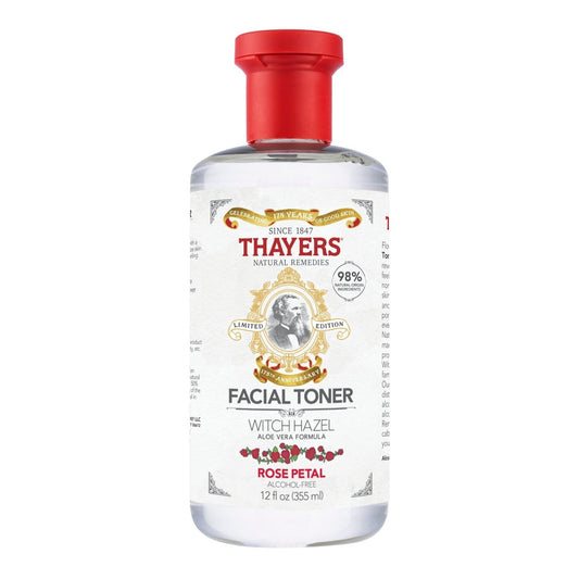 THAYERS Alcohol-Free Rose Petal Witch Hazel Facial Toner with Aloe Vera Formula, 12 Ounce Rose Petal 12 Fl Oz - African Beauty Online