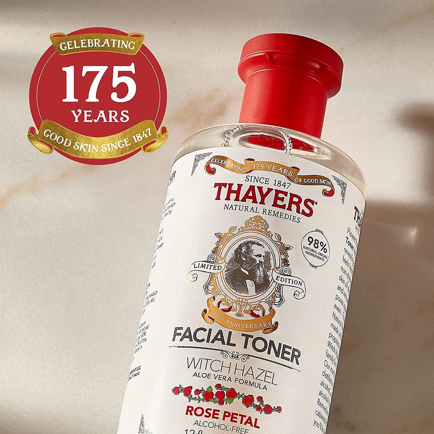 THAYERS Alcohol-Free Rose Petal Witch Hazel Facial Toner with Aloe Vera Formula, 12 Ounce Rose Petal 12 Fl Oz - African Beauty Online