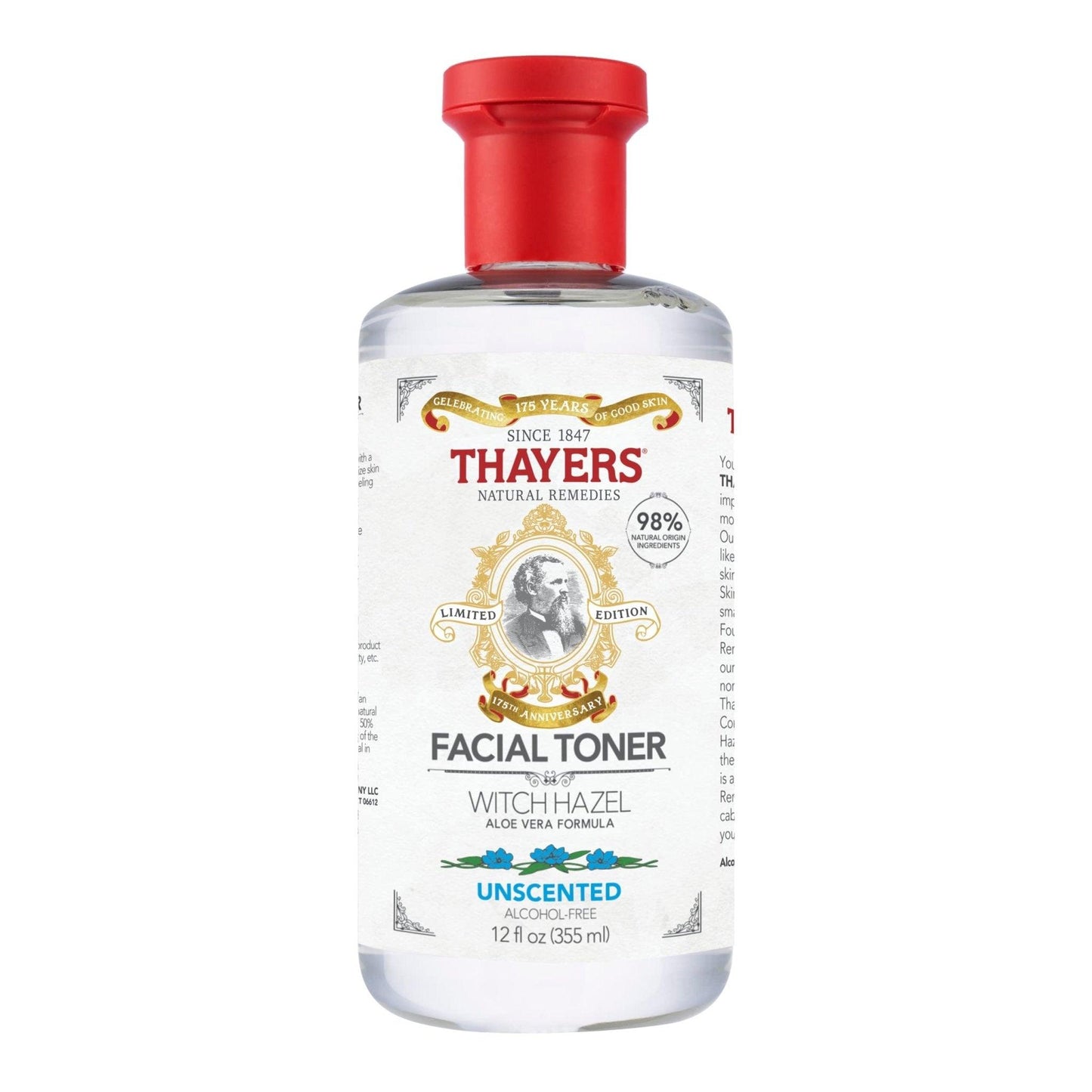 THAYERS Alcohol-Free Unscented Witch Hazel Facial Toner with Aloe Vera Formula, 12 oz Unscented 12 Fl Oz - African Beauty Online