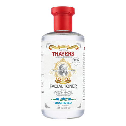 THAYERS Alcohol-Free Unscented Witch Hazel Facial Toner with Aloe Vera Formula, 12 oz Unscented 12 Fl Oz - African Beauty Online