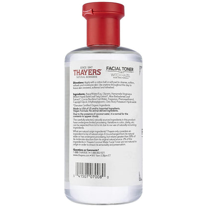 THAYERS Alcohol-Free Unscented Witch Hazel Facial Toner with Aloe Vera Formula, 12 oz Unscented 12 Fl Oz - African Beauty Online