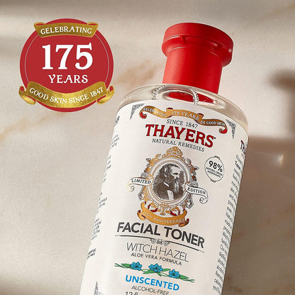 THAYERS Alcohol-Free Unscented Witch Hazel Facial Toner with Aloe Vera Formula, 12 oz Unscented 12 Fl Oz - African Beauty Online