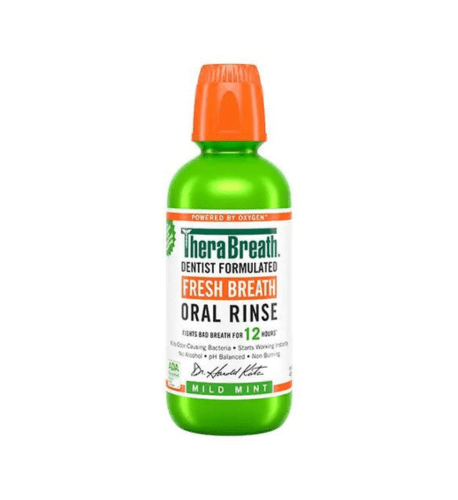 TheraBreath Fresh Breath Mouthwash, Mild Mint Flavor, Alcohol-Free, 16 Fl Oz - USA Beauty Imports Online