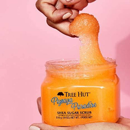 TREE HUT [PAPAYA PARADISE] SHEA SUGAR SCRUB 18OZ - African Beauty Online